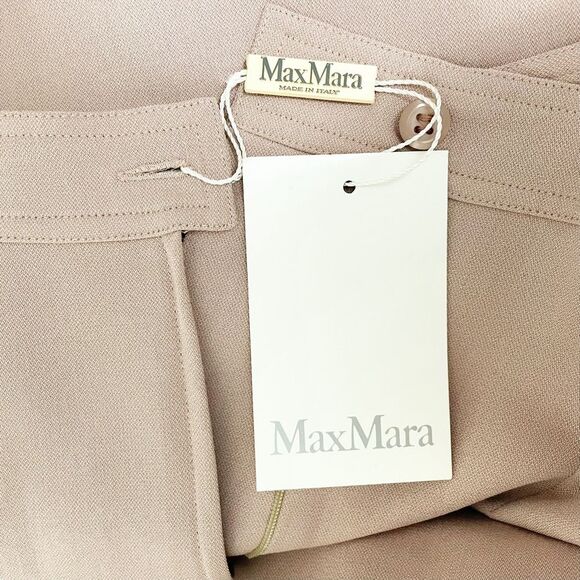 NWT MaxMara Beige Blush Wool Knee Length Pencil Skirt Size 6 Luxury Designer - Picture 8 of 12